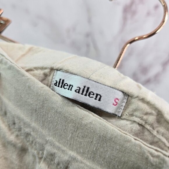 Allen Allen Pants Womens Small X 30 Cream Beige Linen Wide Leg Lakenlook - Picture 3 of 10